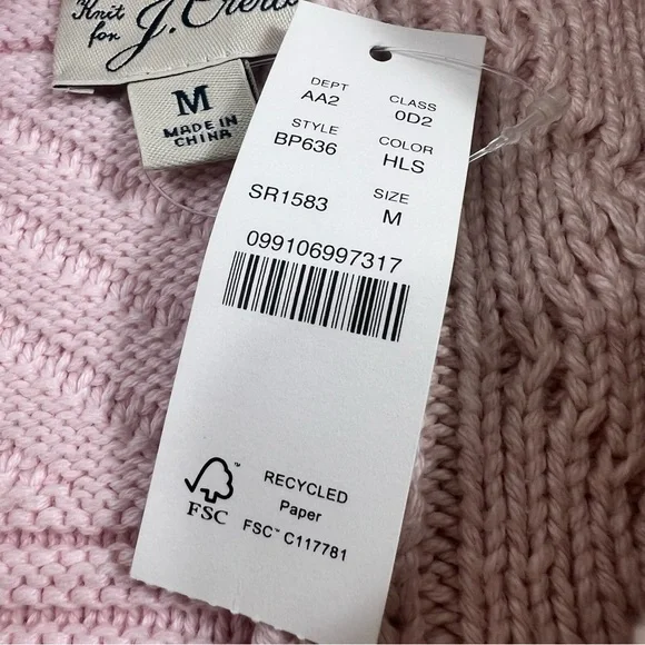 J. CREW Heritage Patchwork Cotton Cable-knit Sweater NWT - Picture 6 of 14